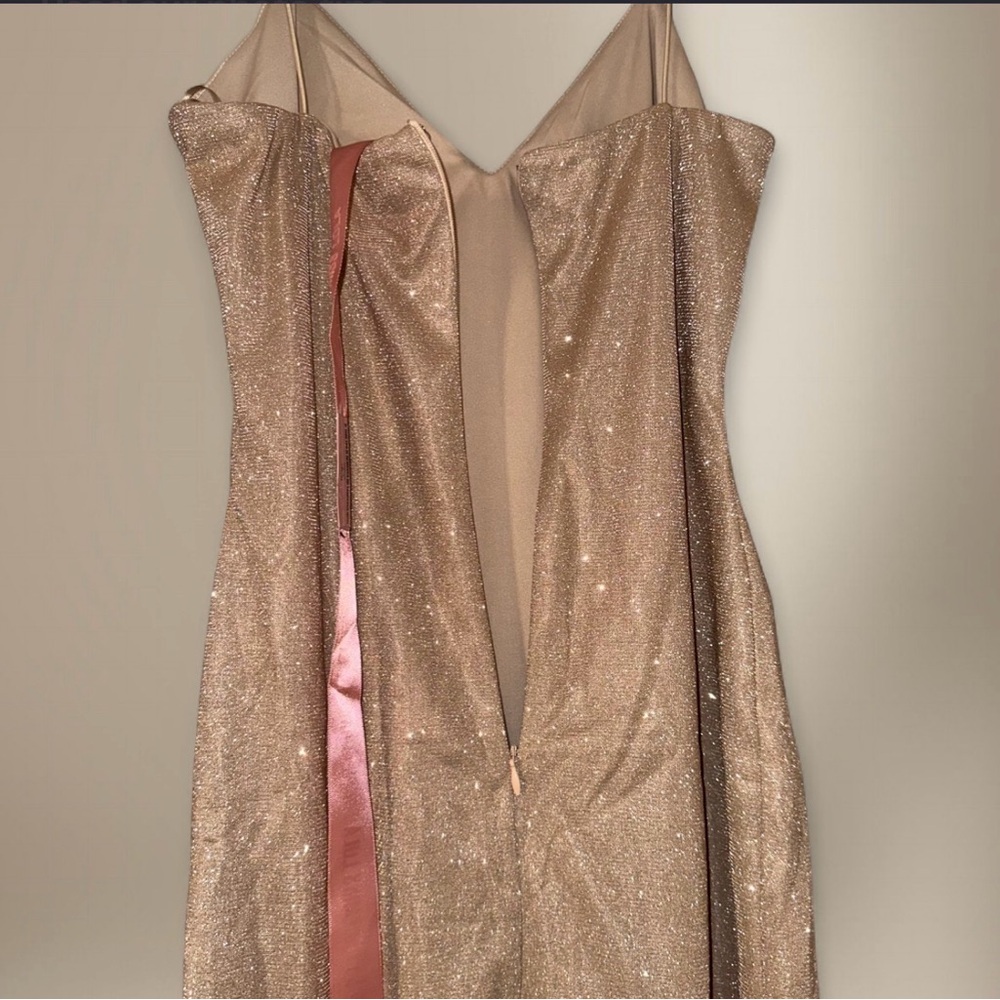 Miss Lola Sienna gold dress and blazer set - Picture 5 of 12